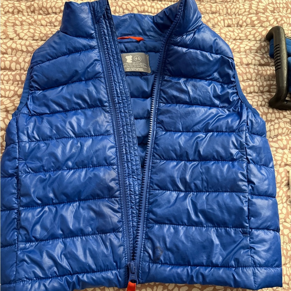 Primary Blue Kids Puffer Vest - size 4-5